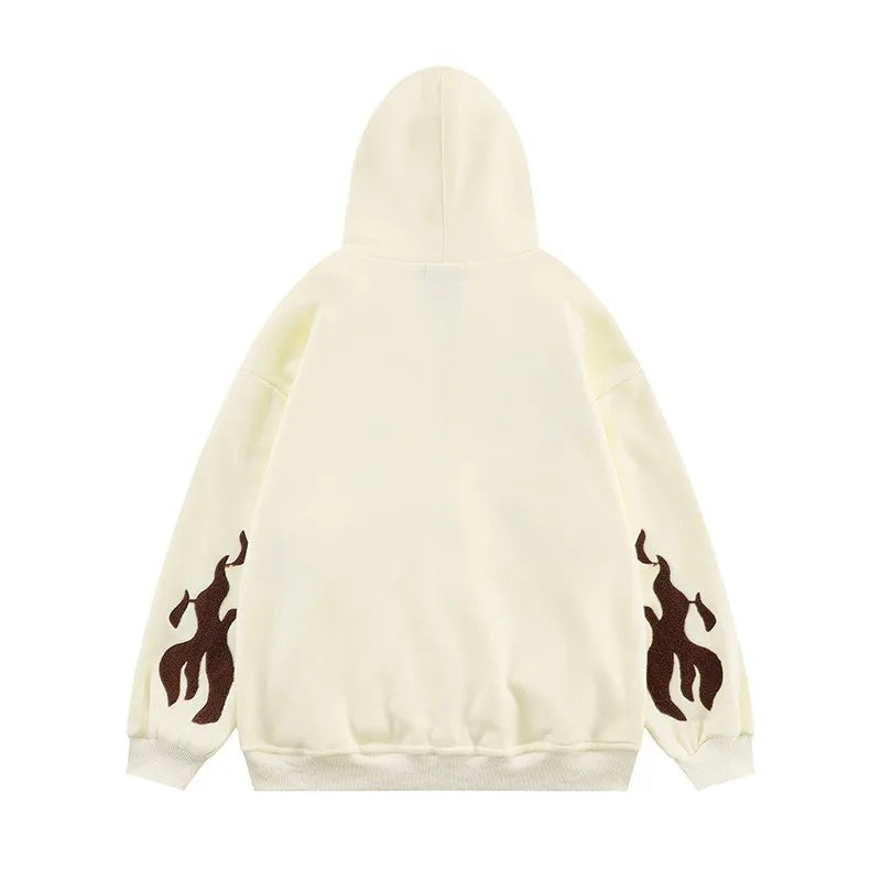 Embroidery Hoodies Street Zip Up Hoodie