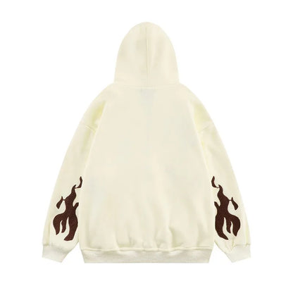 Embroidery Hoodies Street Zip Up Hoodie
