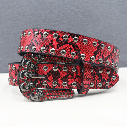 Snake pattern Leather Belt