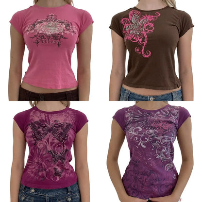 Grunge Graphic Crop-Top