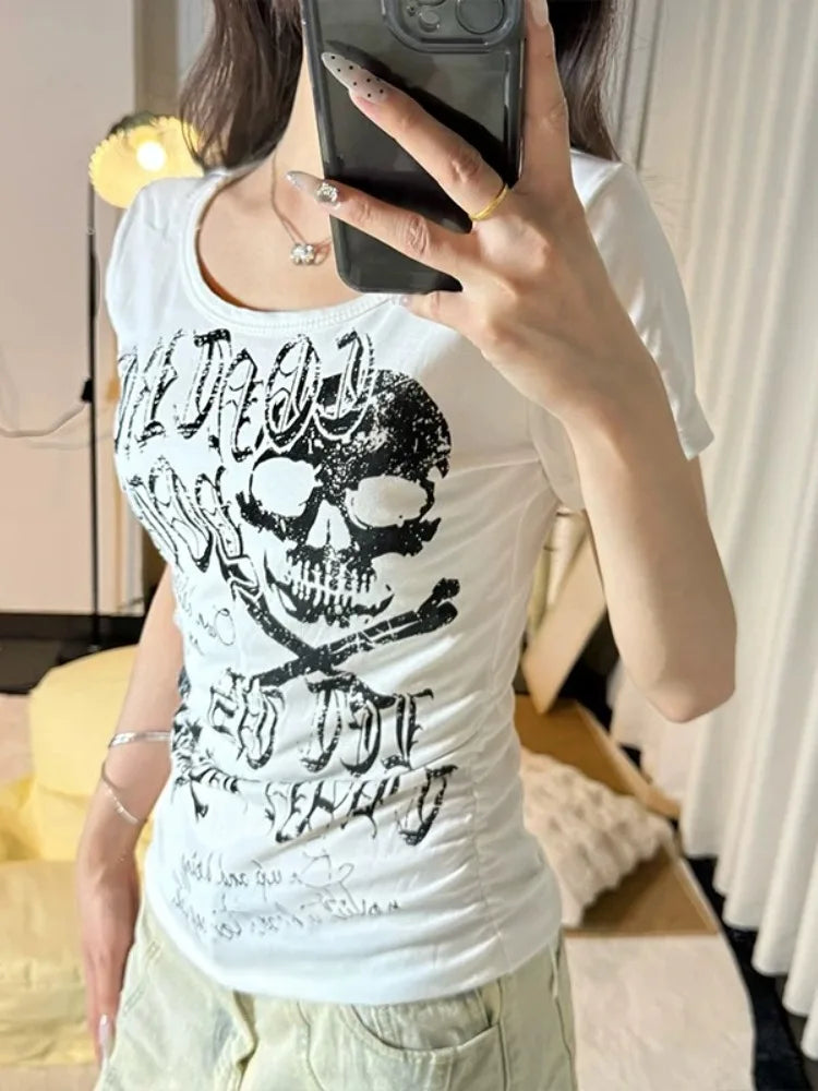 Punk Vintage Skeleton T Shirt