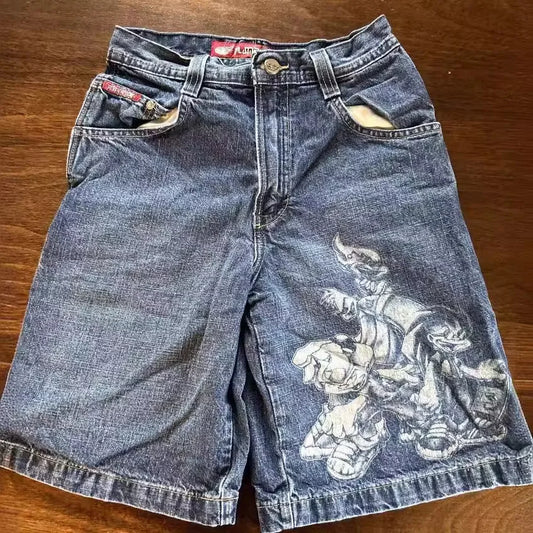 graffiti print retro street Jorts