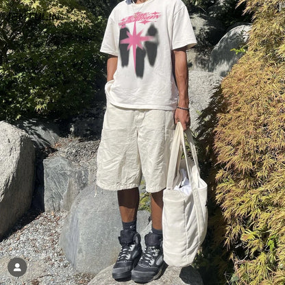 Oversized Streetwear Star Shadow Graphic T-Shirt