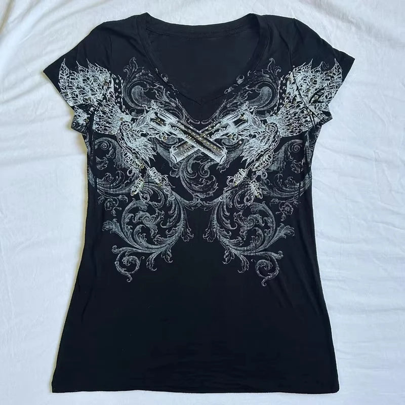 Grunge Letter Print T-shirt