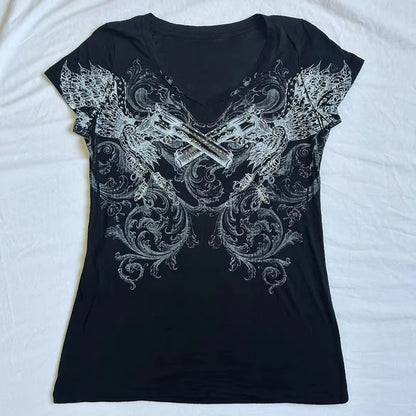 Grunge Letter Print T-shirt