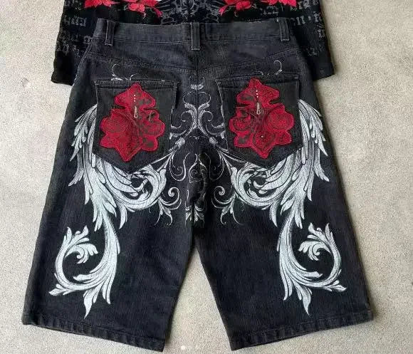 Streetwear Grraphic Denim Shorts