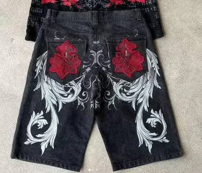 Streetwear Grraphic Denim Shorts