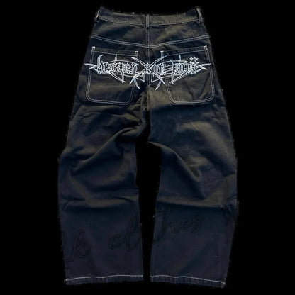 High Waist Graphic Streetwear Jeans