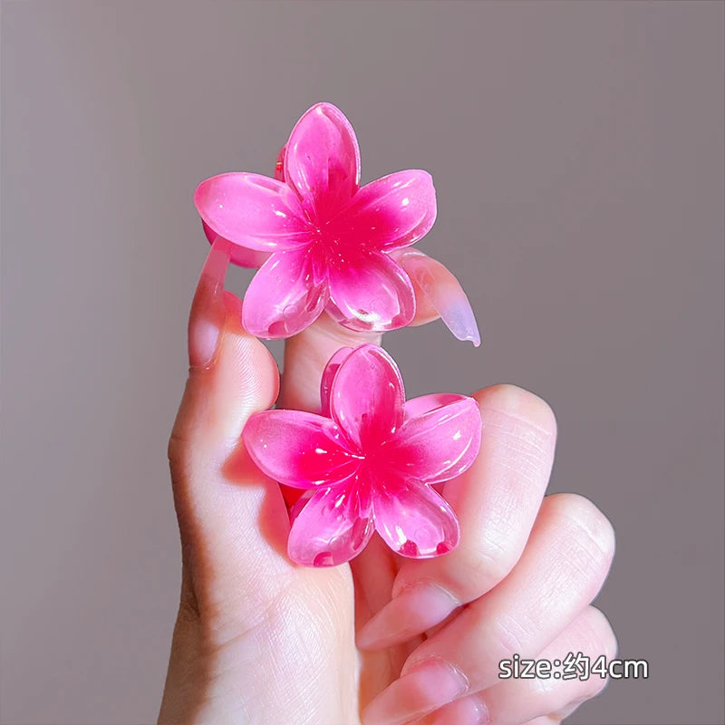2Pcs Hawaiian Flowers Gradient Hair Clips
