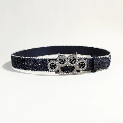 Brass Knuckle Rhinestone Belts
