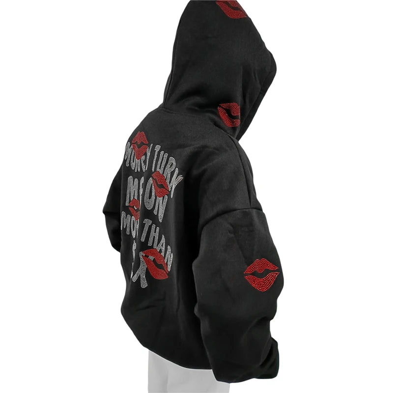 Streetwear Black Graphic Hoodie