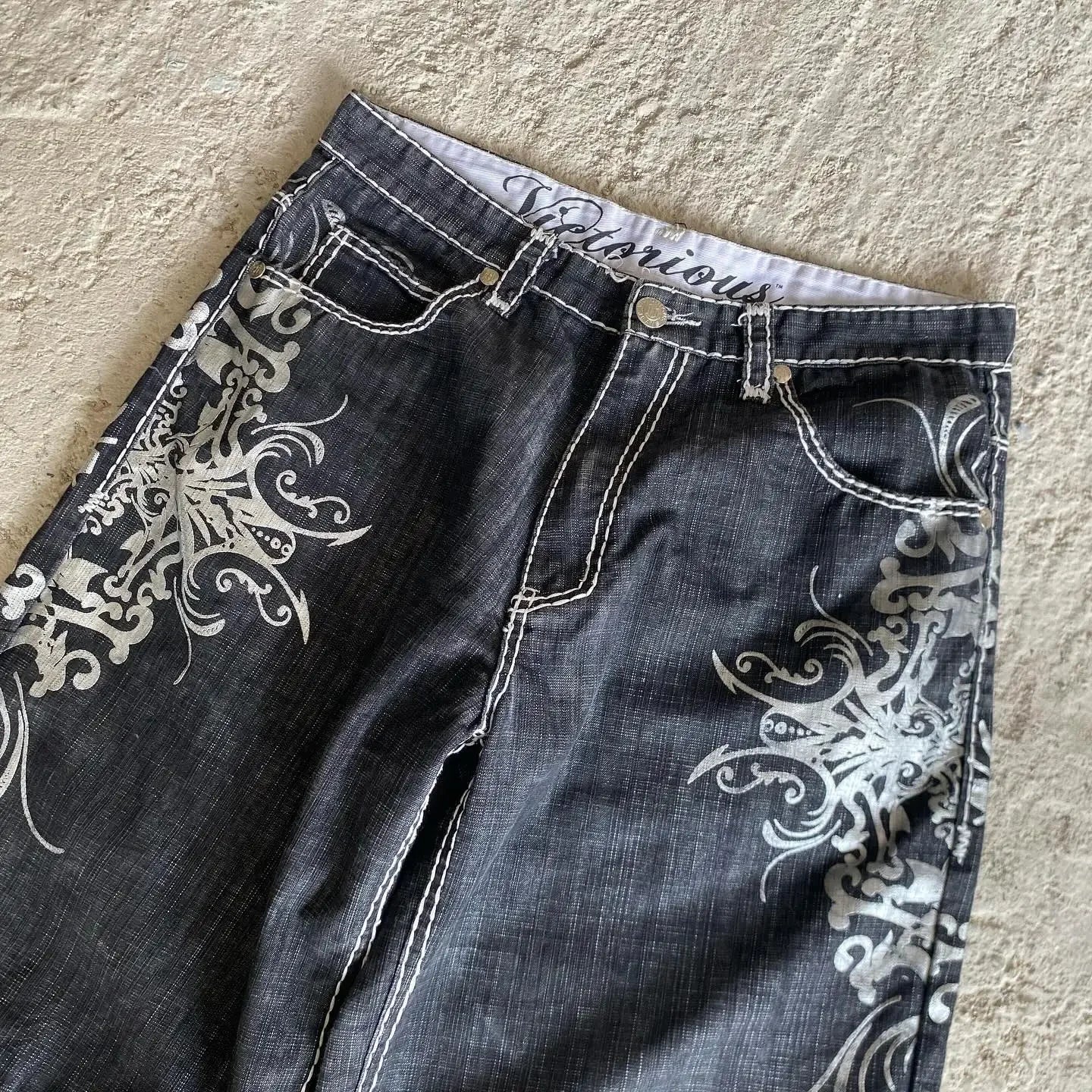 Streetwear Grraphic Denim Shorts