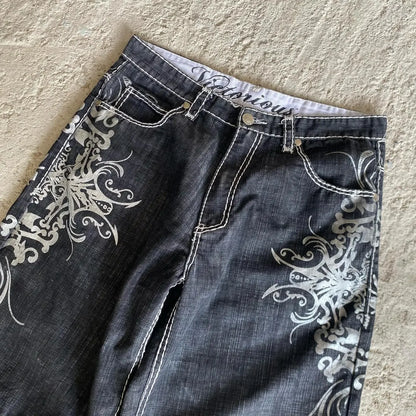 Streetwear Grraphic Denim Shorts