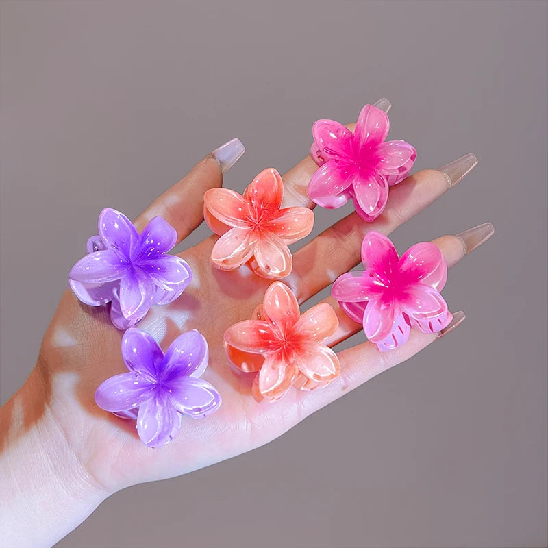 2Pcs Hawaiian Flowers Gradient Hair Clips