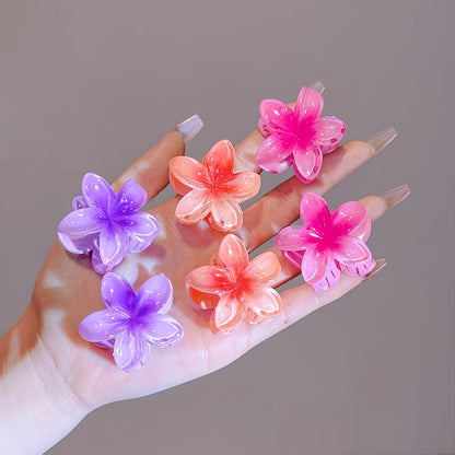 2Pcs Hawaiian Flowers Gradient Hair Clips