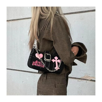 Y2K Black And Pink Shoulder Bag