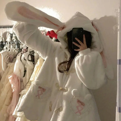 Japanese Style Cute Rabbit Ears Oversized Coat