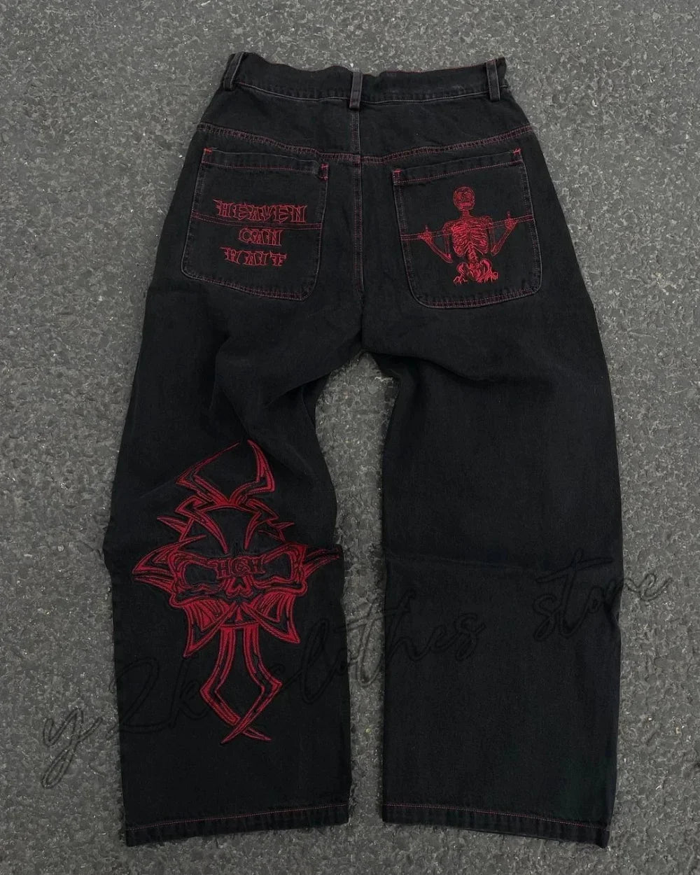 High Waist Graphic Streetwear Jeans
