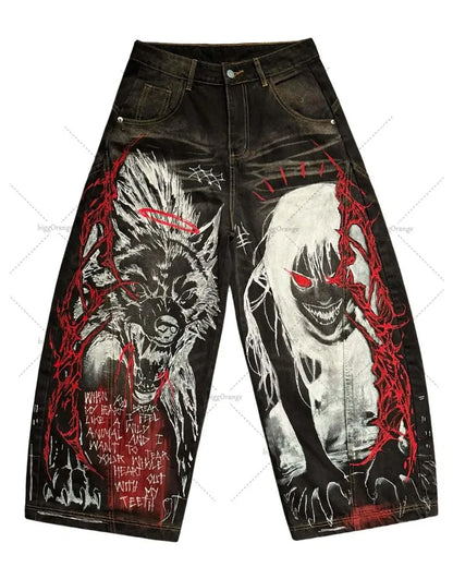 Y2K Loose Spliced Baggy Jeans