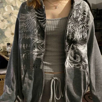 Gothic Dark Zip-Up Sweatshirts