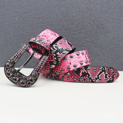 Snake pattern Leather Belt