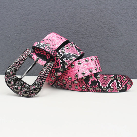 Snake pattern Leather Belt