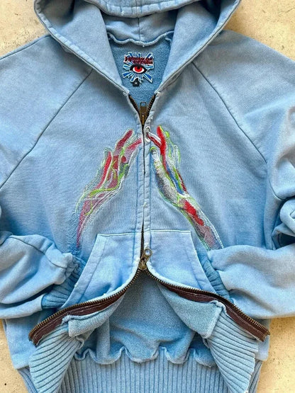Oversized Skull Pattern Printed Hoodie