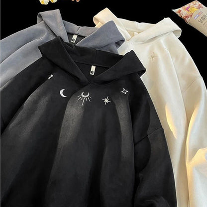 Winter Star Badge Chic Embroidery  Hoodie