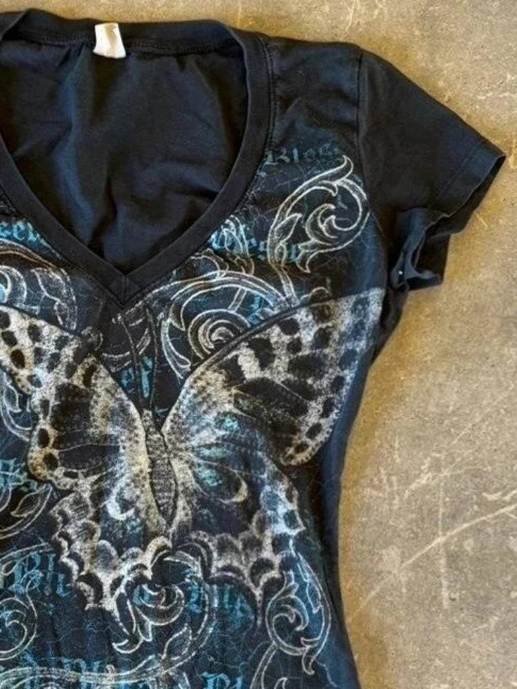 Cropped Butterfly  T Shirts