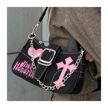 Y2K Black And Pink Shoulder Bag
