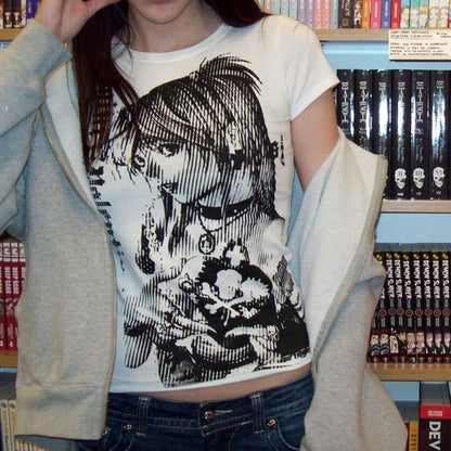 Y2k Anime Streetwear Crop Top