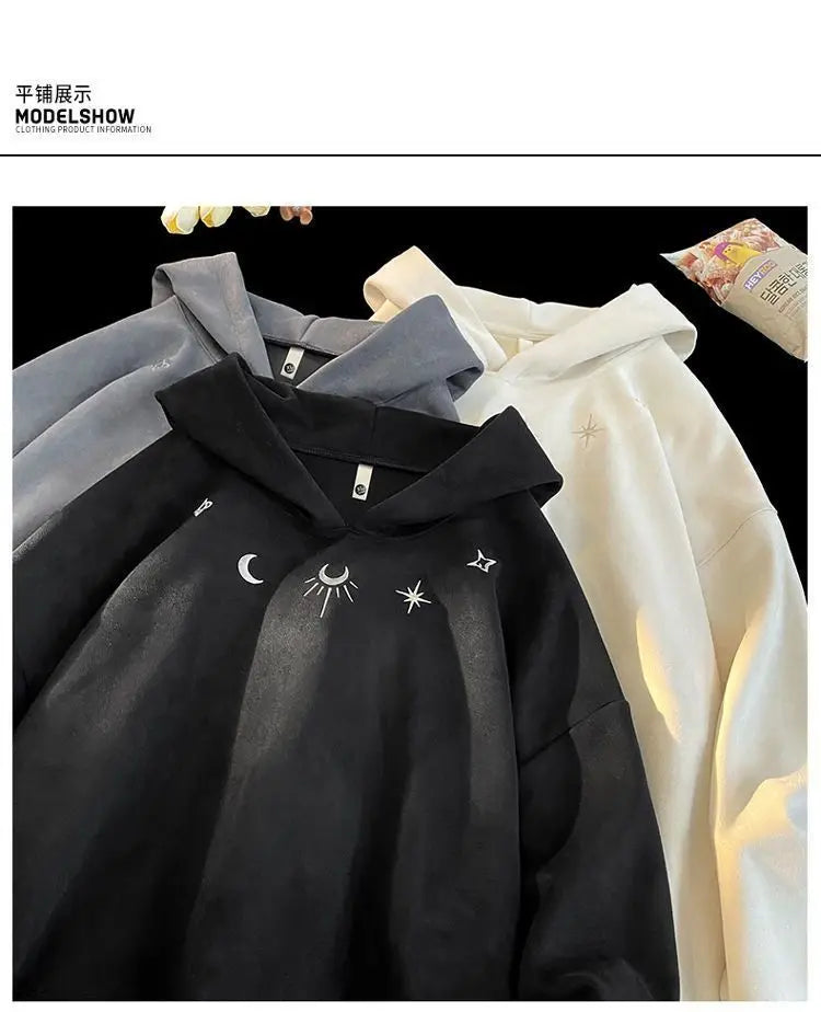 Winter Star Badge Chic Embroidery  Hoodie