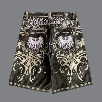 Streetwear Grraphic Denim Shorts