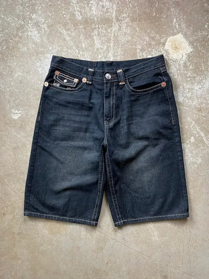 High-end new embroidered denim shorts