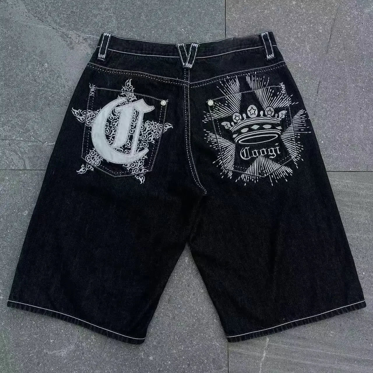 Streetwear Grraphic Denim Shorts