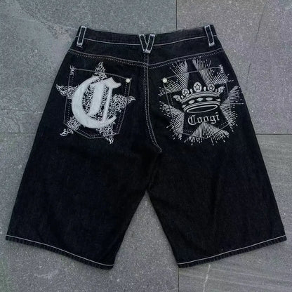 Streetwear Grraphic Denim Shorts