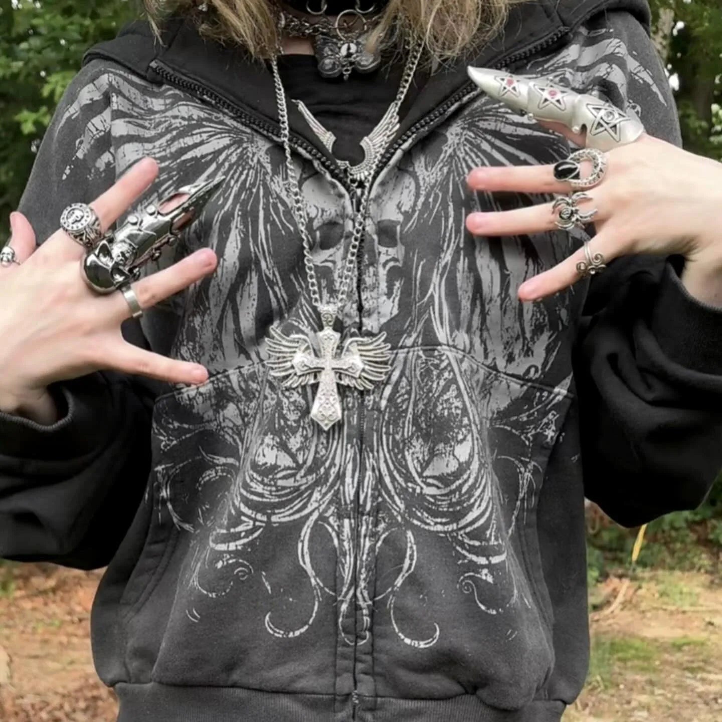 Y2K Pullover Gothic Oversized Hoodie