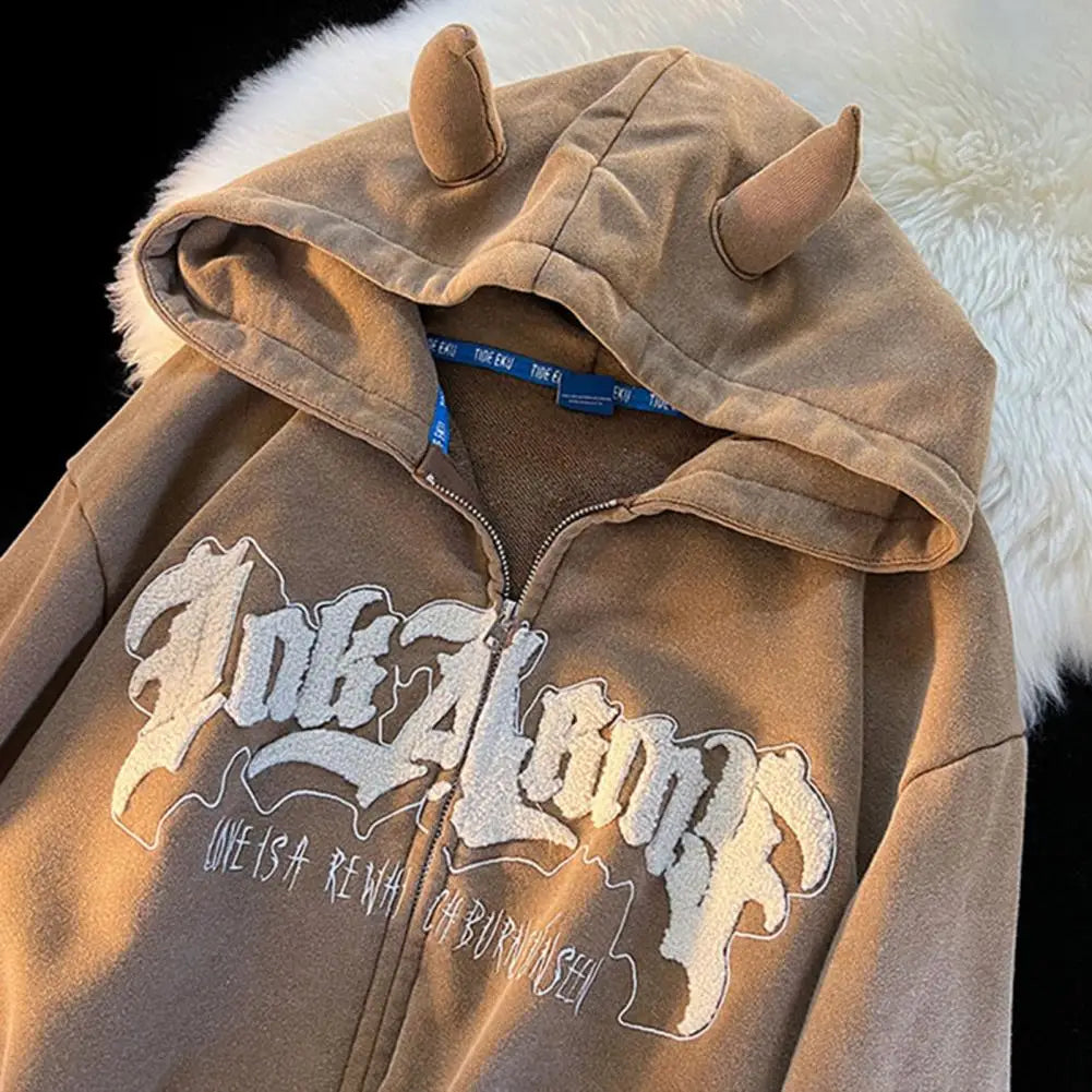 Devil Horns Hoodies Zip Up