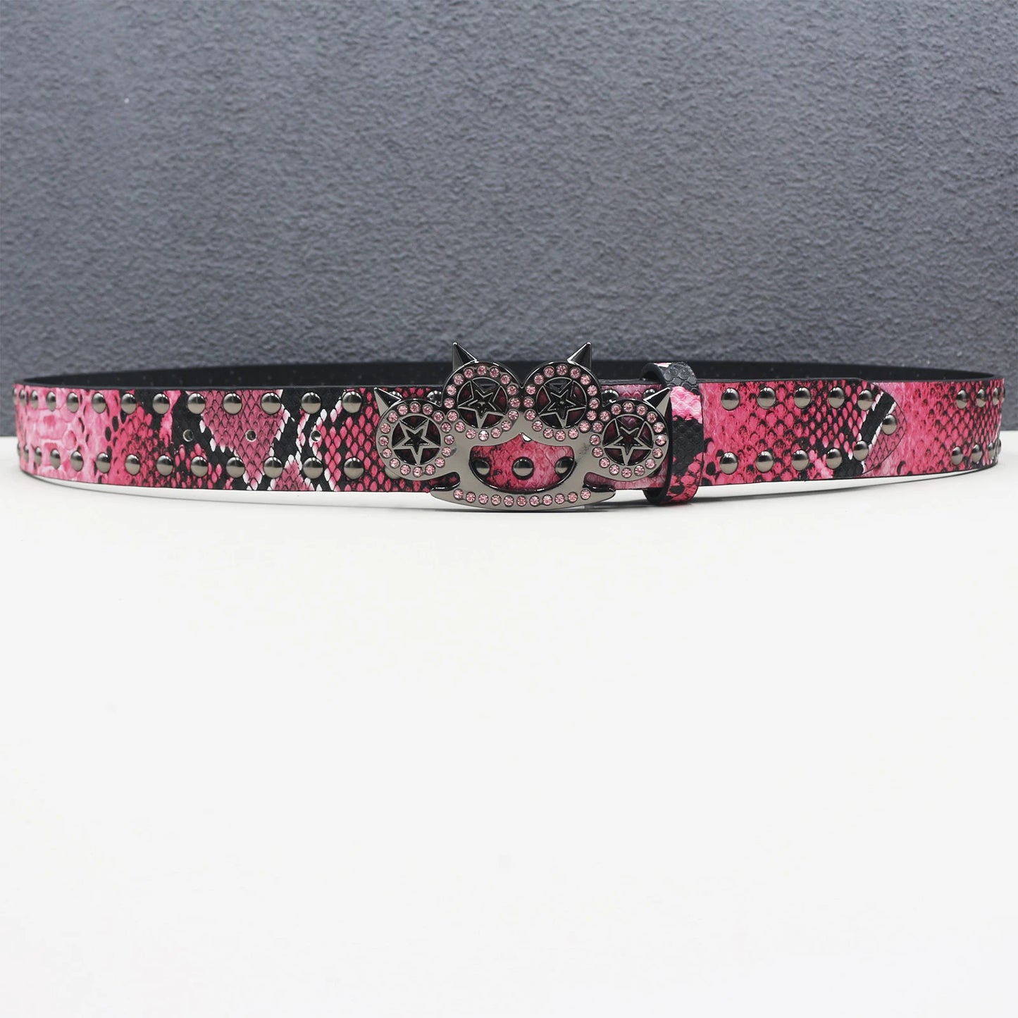 Brass knuckle Leather Belt