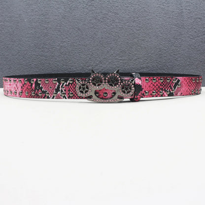 Brass knuckle Leather Belt