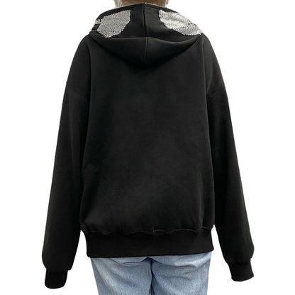 Rhinestone Butterfly Skeleton Hoodie