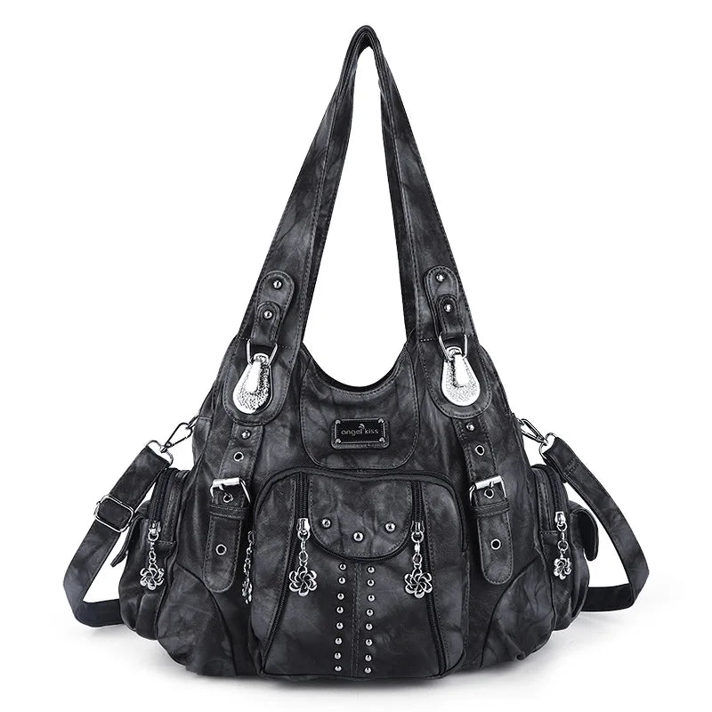 Angel kiss Retro Leather Shoulder Bags