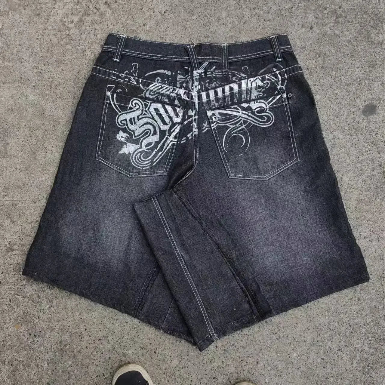 Streetwear Grraphic Denim Shorts