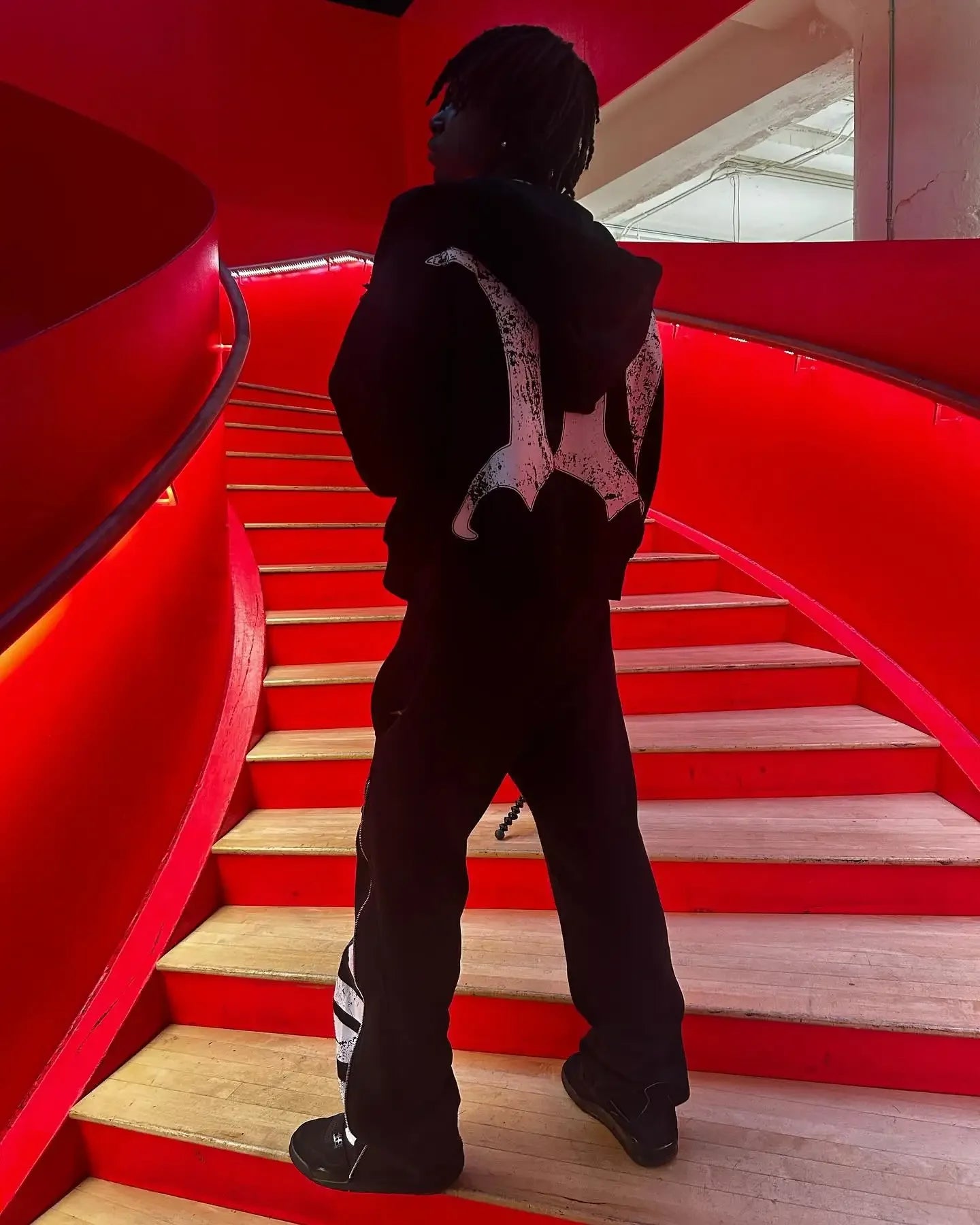NARCISSIST Black Gothic Zip Up Hoodies
