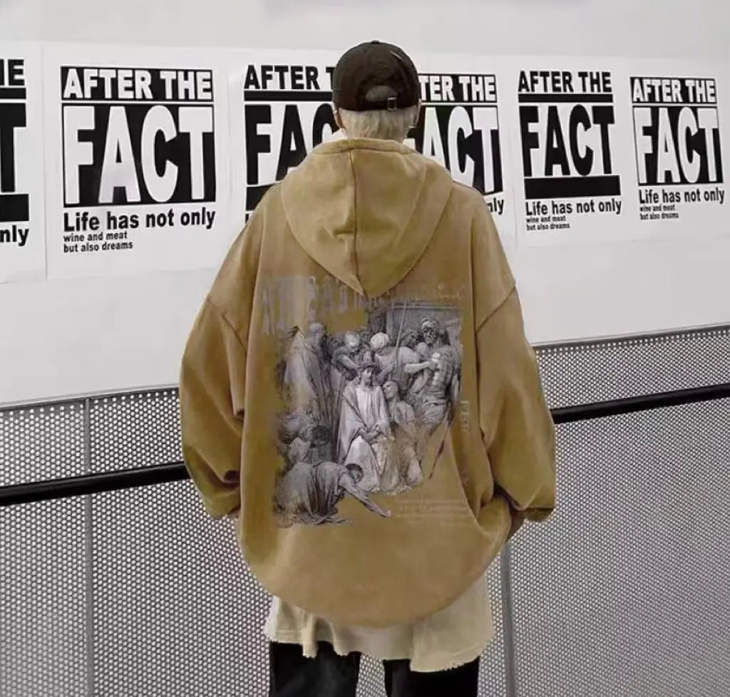 Hiphop Men's Oversized Unisex Thermal Sweatshirts