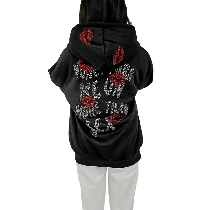Streetwear Black Graphic Hoodie
