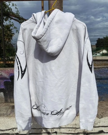 Vintage Gothic Fashion Letter Print Zip Up Hoodie