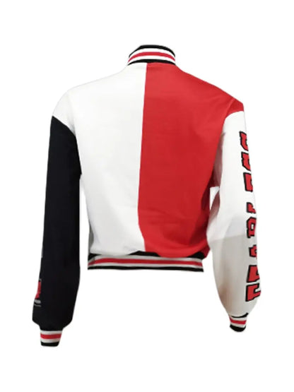 LW Baseball Collar Letter Print Varsity Jacket