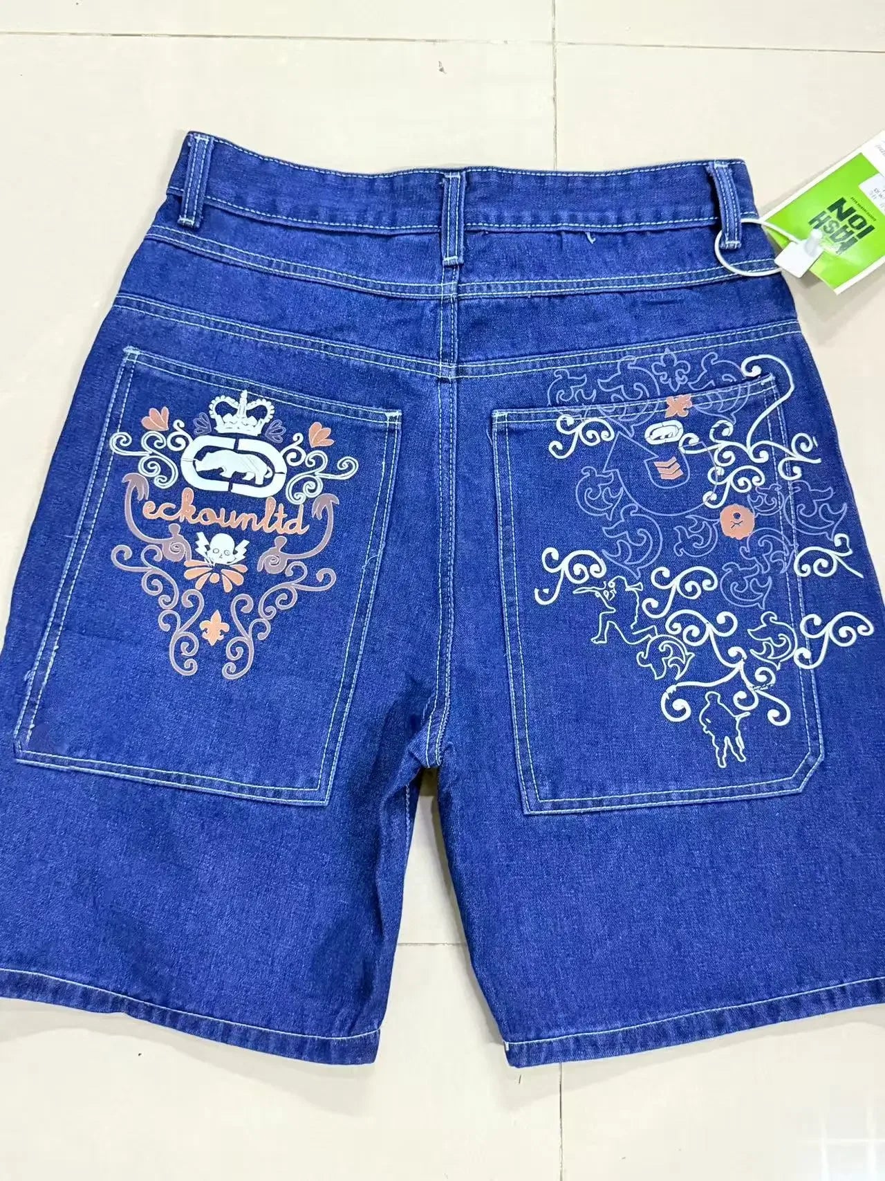Streetwear Grraphic Denim Shorts