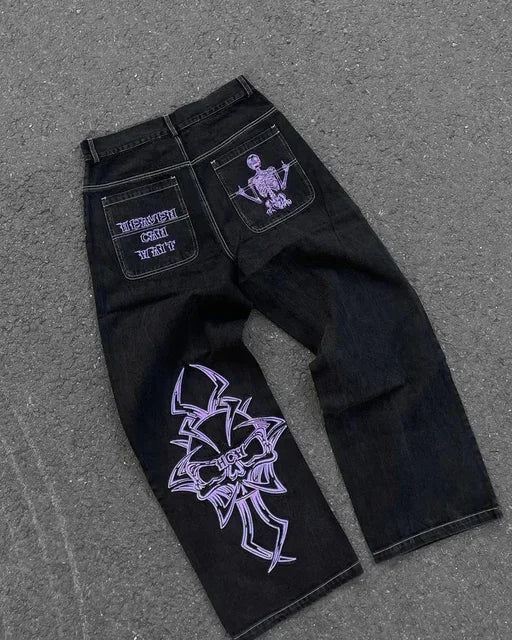 High Waist Graphic Streetwear Jeans